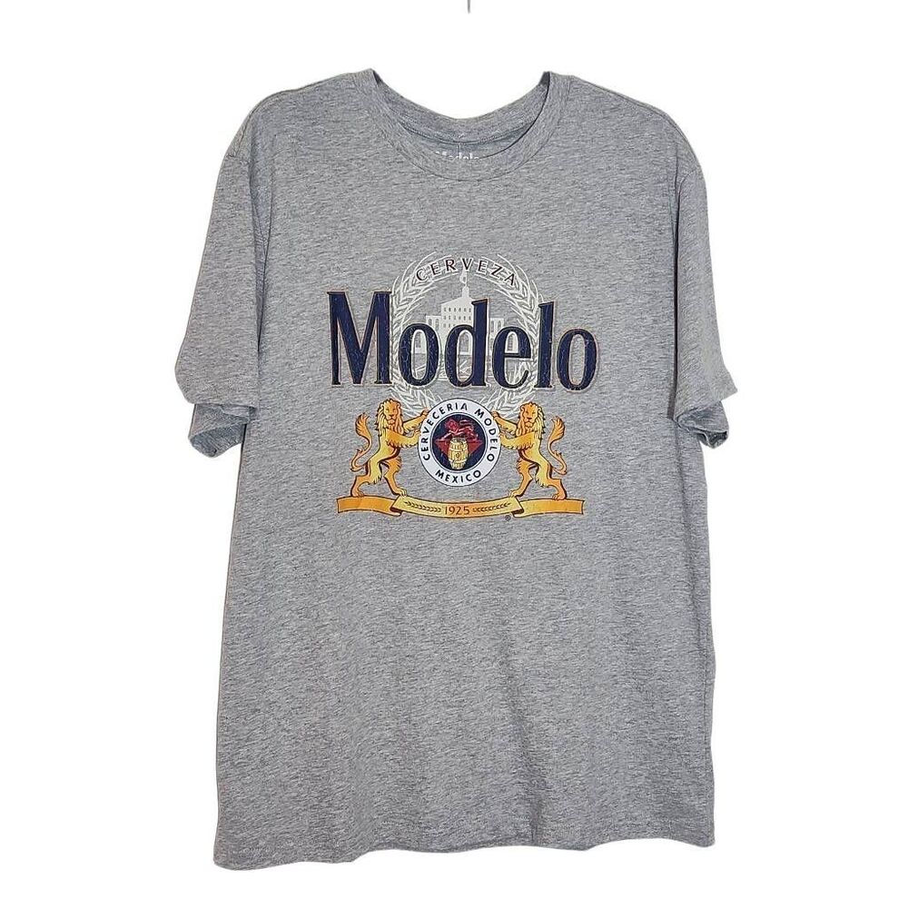 Modelo T-Shirt NWT Size Large Gray Short Sleeve Modelo Beer Tee